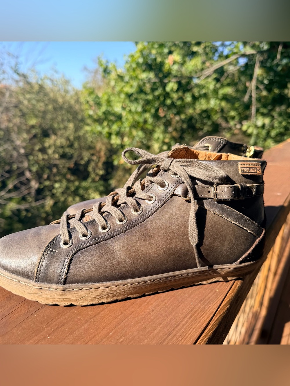 PIKOLINOS Brown Leather Chukka Boot with Ankle Strap size 38